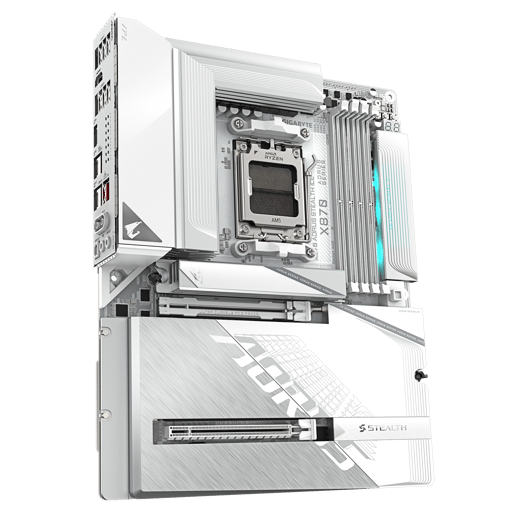 Gigabyte X870 AORUS STEALTH ICE ATX Motherboard for AMD Socket AM5 CPUs